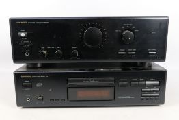 Stereo equipment comprising an Onkyo integrated stereo amplifier R1,