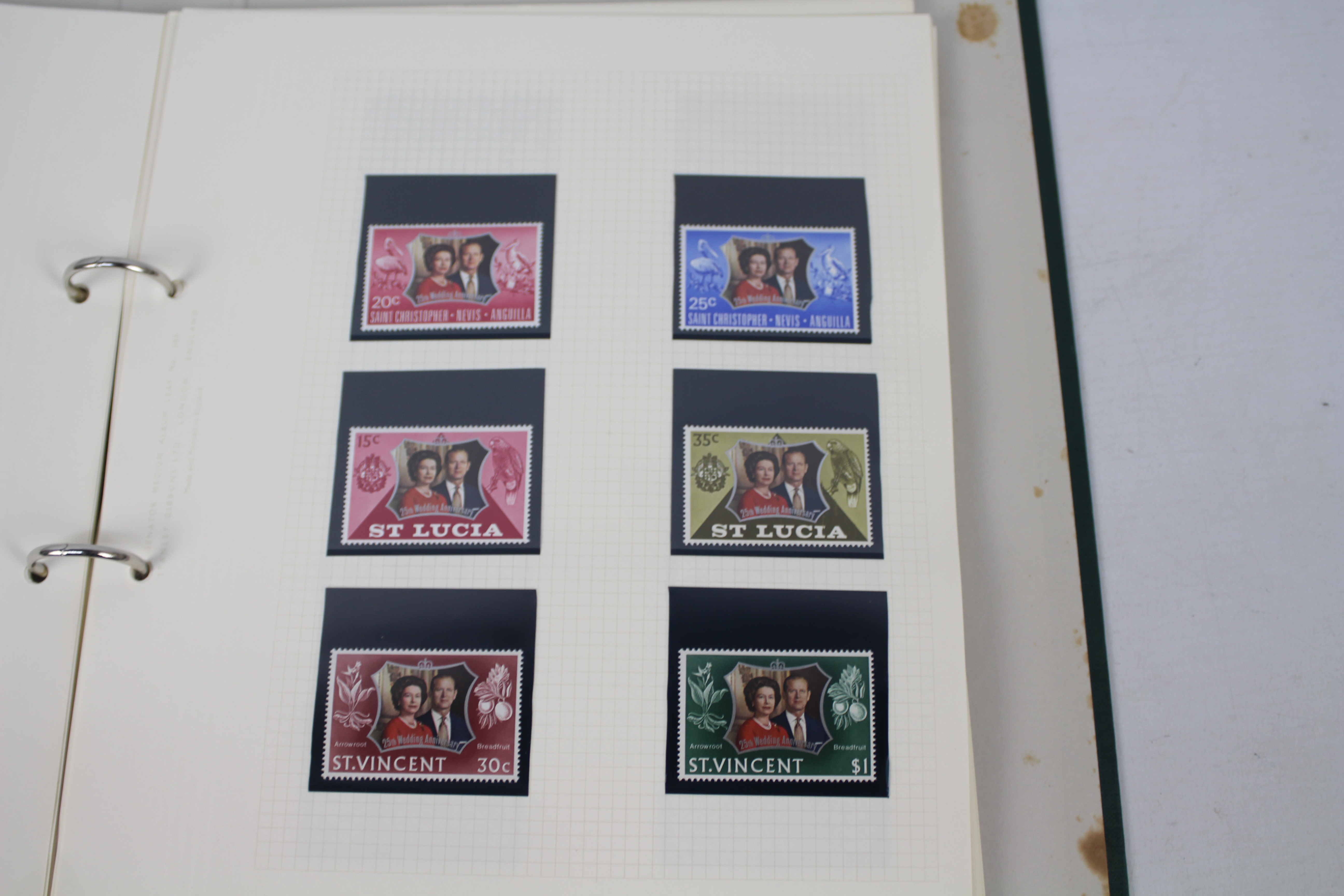 Philately - An album of Commonwealth mint stamps commemorating Queen Elizabeth II Silver Wedding - Image 4 of 8