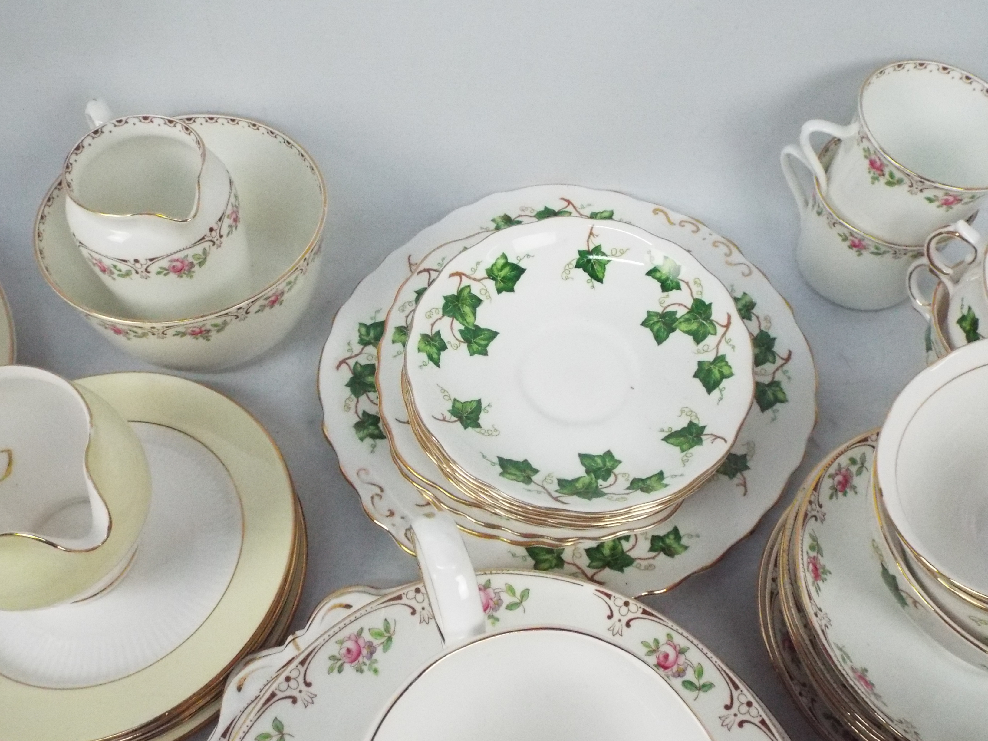 Three part tea services comprising Colclough to include Ivy pattern and Tuscan China and a small - Image 4 of 5