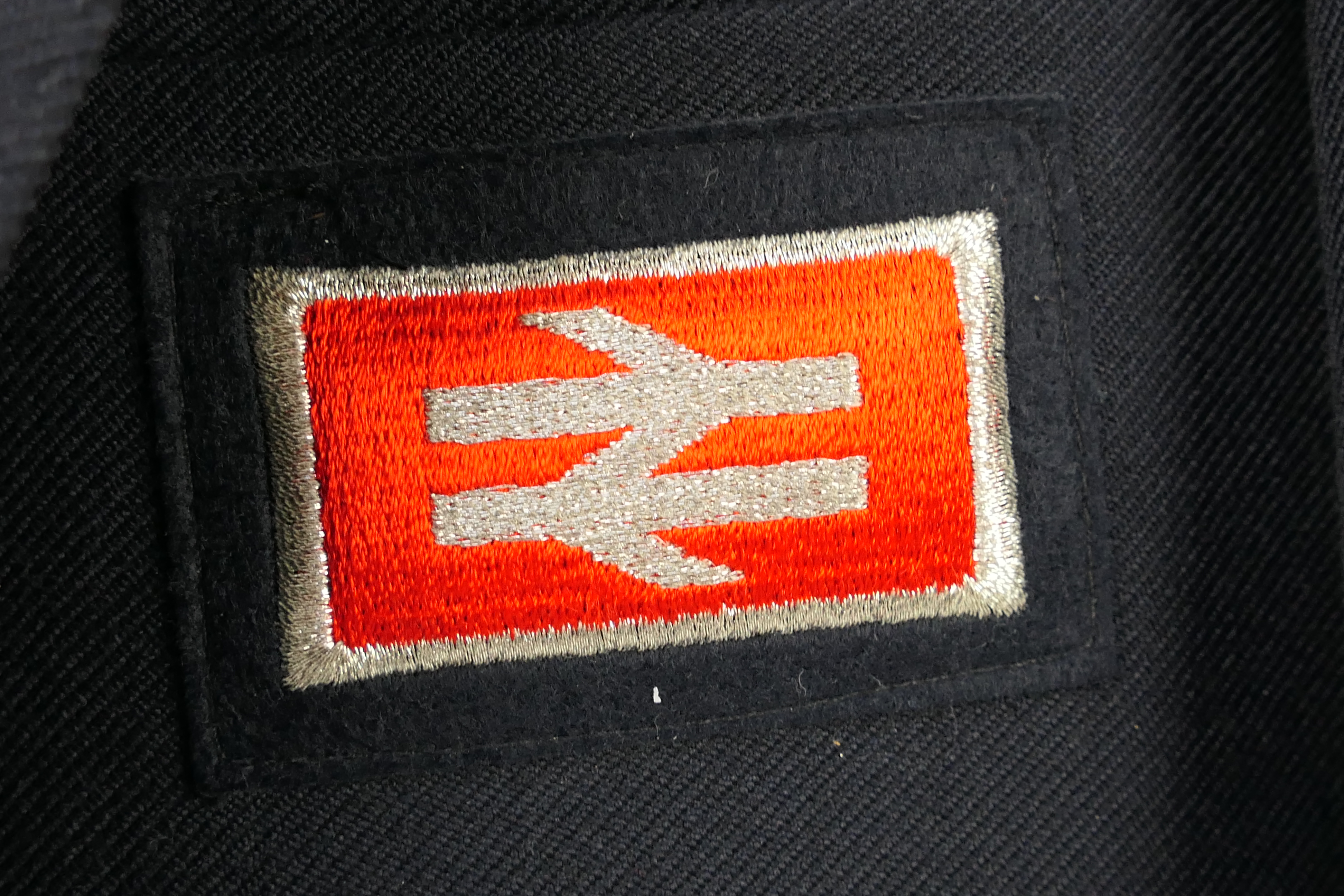 A vintage British Rail jacket with insignia and buttons and a hallmarked silver and enamel lapel - Image 2 of 7