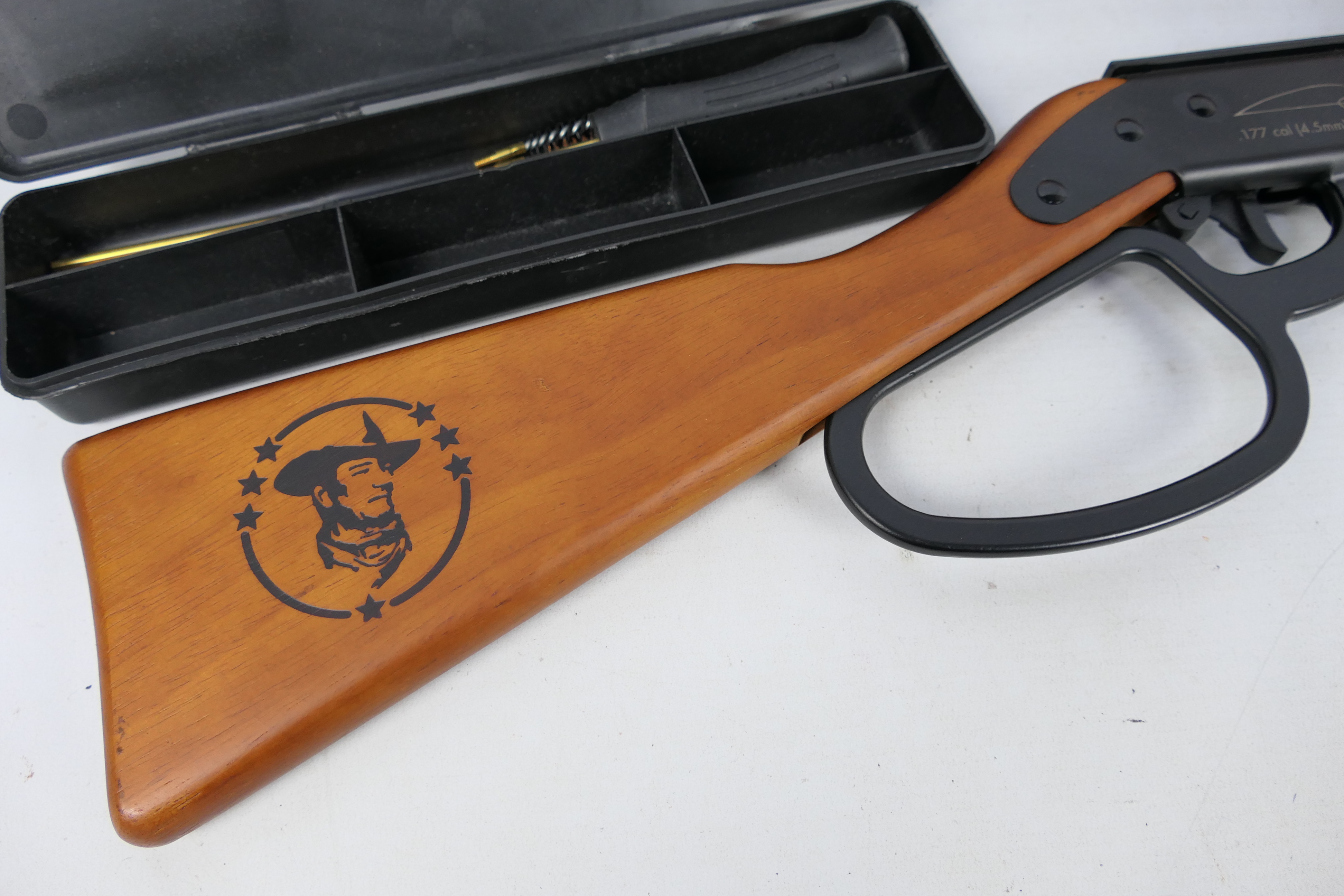 An Air Venturi John Wayne 'lil duke .177 Caliber Lever Action BB Rifle, contained in original box. - Image 3 of 6