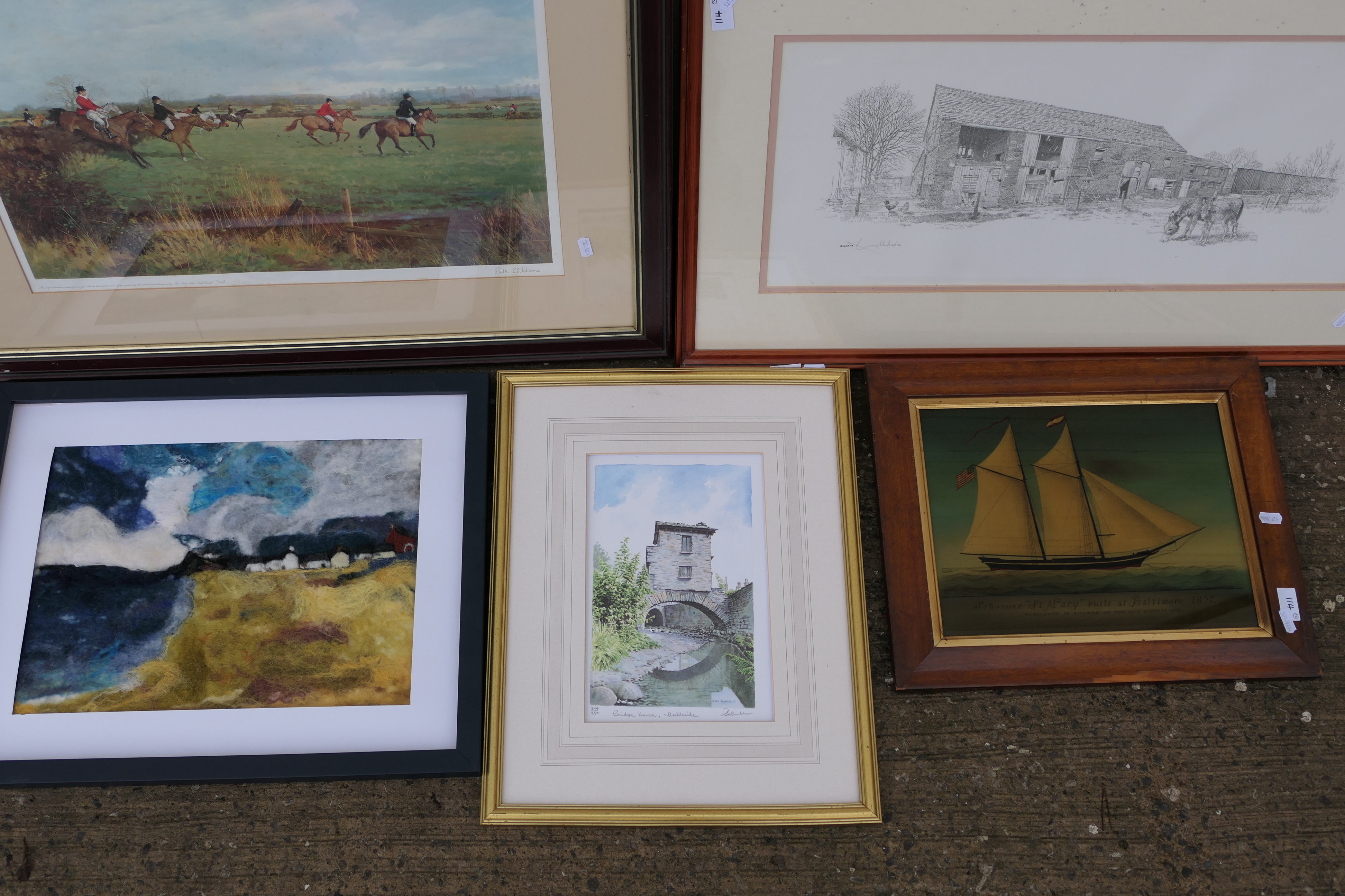 A collection of framed pictures to include a limited edition print depicting a hunting scene after - Image 4 of 4