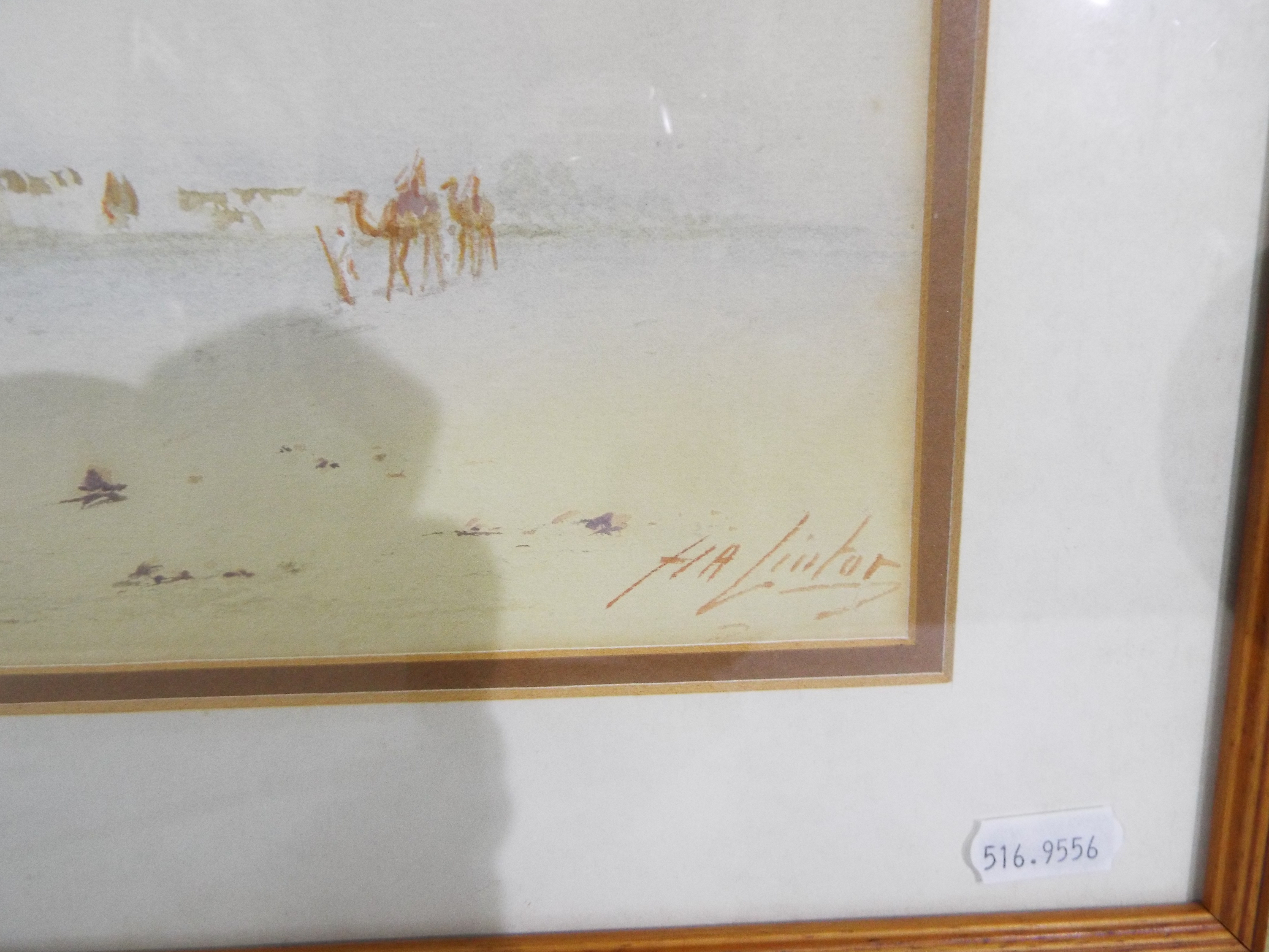 A watercolour landscape scene by H A Linton entitled Ruins At Baalbec, signed lower right, - Image 5 of 6