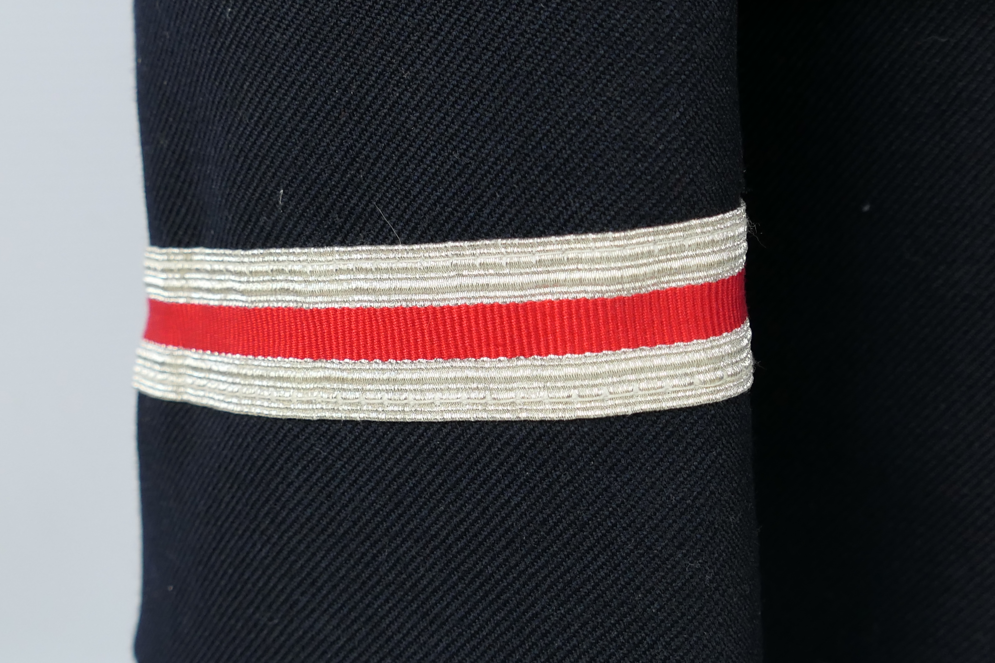 A vintage British Rail jacket with insignia and buttons and a hallmarked silver and enamel lapel - Image 3 of 7