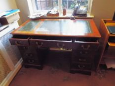 A pedestal desk,