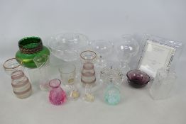 Decorative glass to include Caithness vases and bowls, Frank Thrower designed Dartington vase,