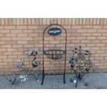 Various garden ornaments and plant stands, largest approximately 117 cm (h).