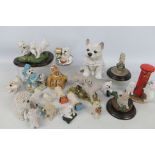 A collection of ornaments, predominantly West Highland Terriers, largest approximately 18 cm (h).