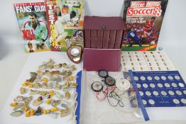 A mixed lot of collectables to include ceramics, sporting related items,