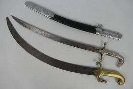 A Middle Eastern scimitar type sword,