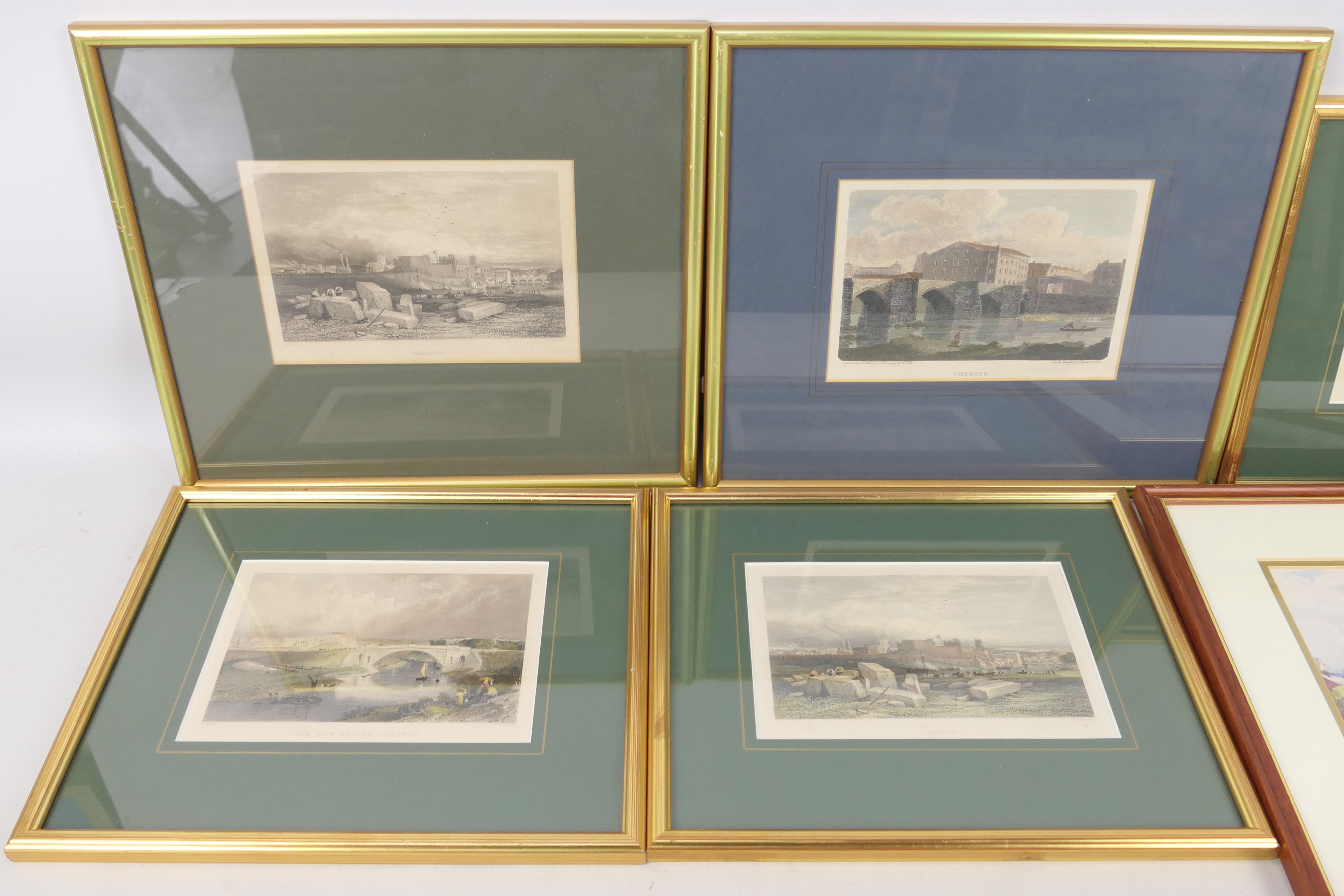 A collection of framed prints / engravings depicting scenes of Chester, - Image 2 of 6