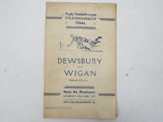 Rugby League Programme, Dewsbury versus