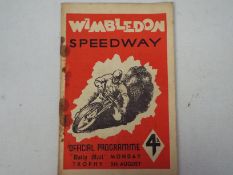 Speedway Programme, Wimbledon v Harringa