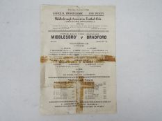 Middlesbrough Football Programme, Rare W