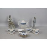 Lot to include a Coalport Revelry coffee service and two Spanish porcelain figures comprising