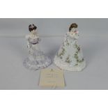 Lady figures comprising a limited edition Royal Worcester for Compton & Woodhouse entitled Queen Of