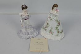 Lady figures comprising a limited edition Royal Worcester for Compton & Woodhouse entitled Queen Of