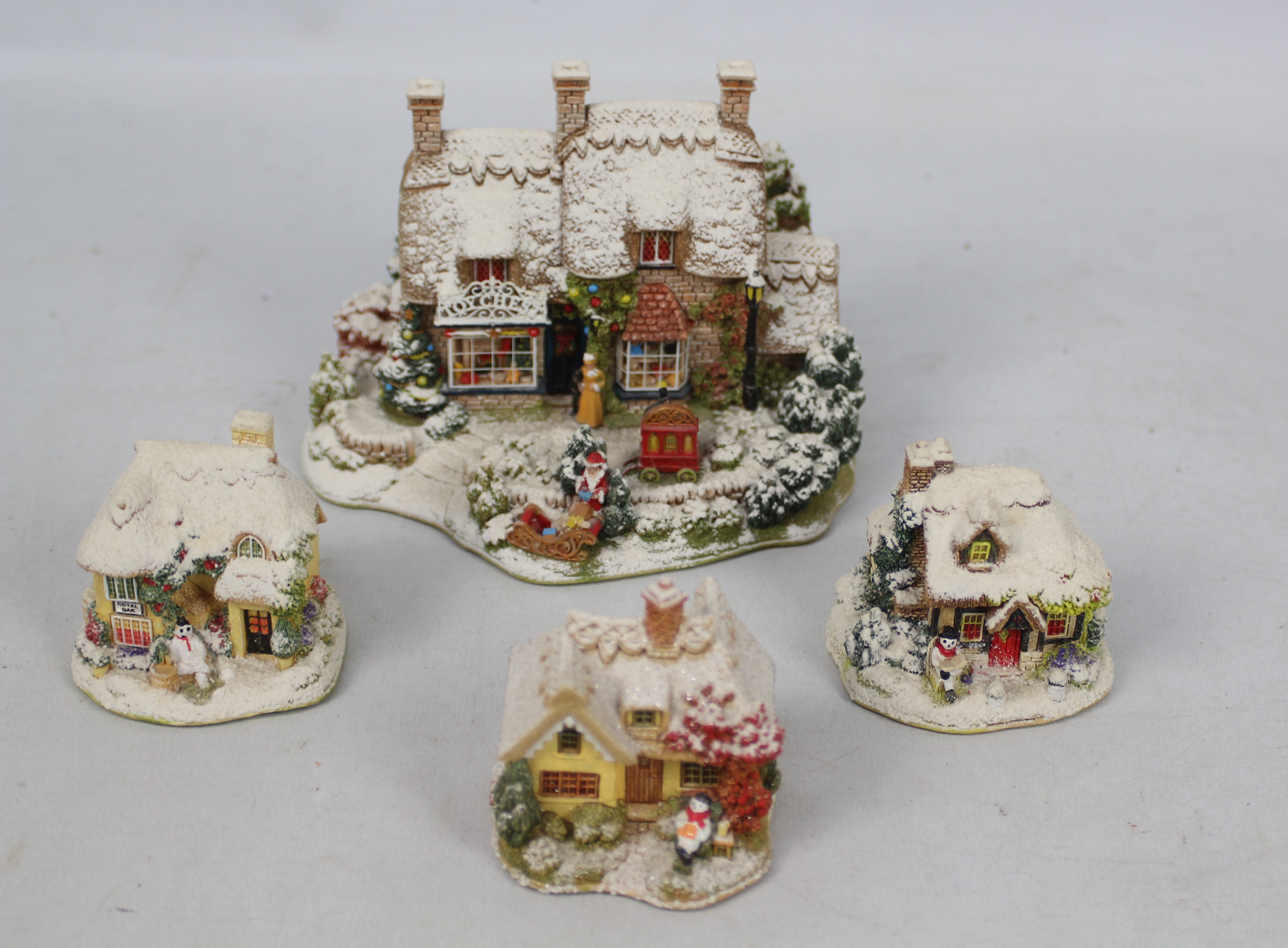 Lilliput Lane - Four boxed Christmas themed model cottages comprising three from the Snow Place - Image 3 of 4