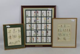 A framed Players Cigarette card display