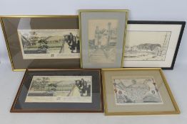 A collection of framed prints and engrav