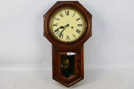 A good example of an American drop-dial wall clock, 8-day gong striking movement,