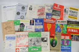 Various football programmes including Manchester City, Chelsea 1954/55 season, Scottish 1960's,