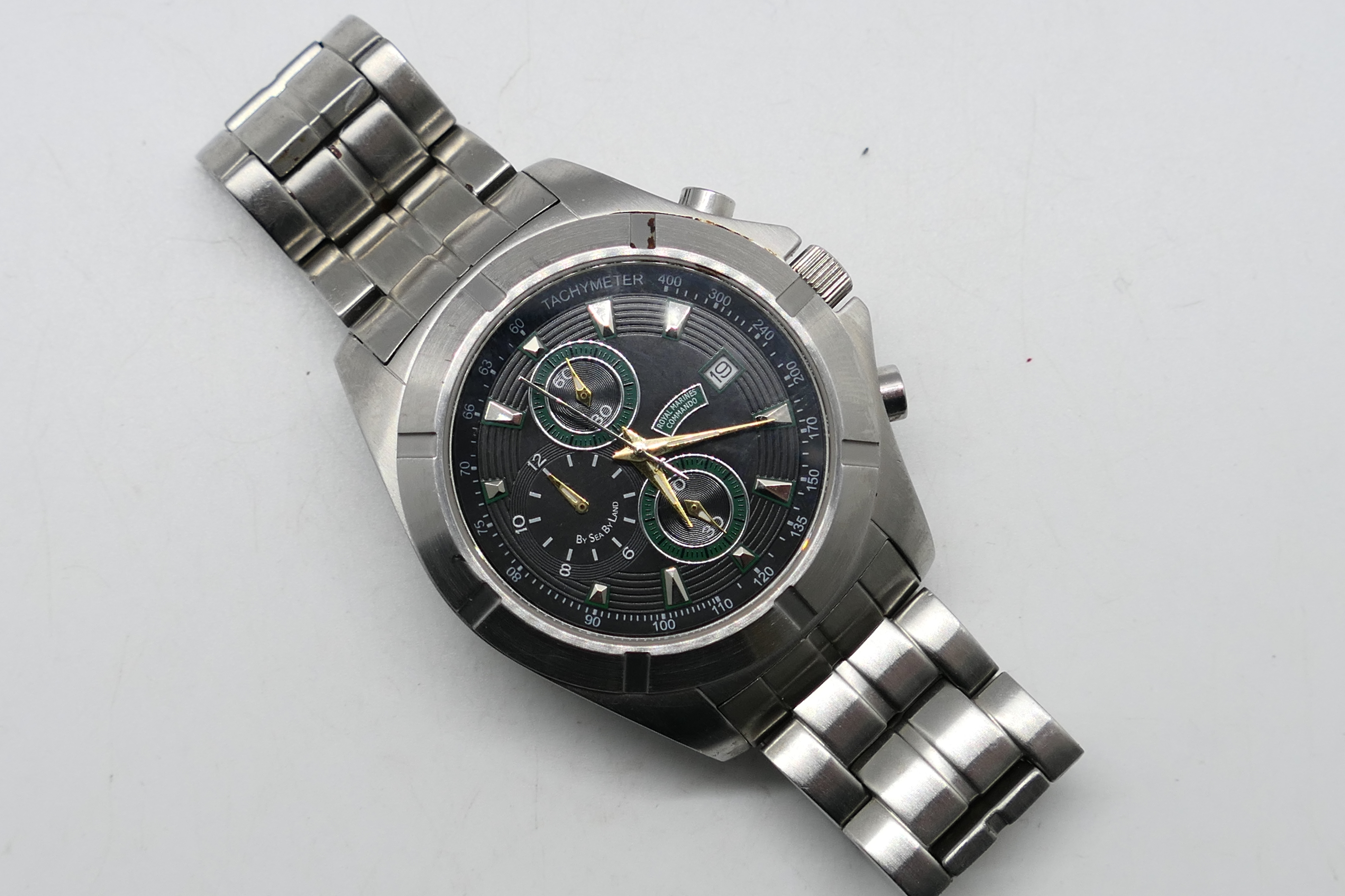 A Royal Marines Commando stainless steel wrist watch. - Image 2 of 5