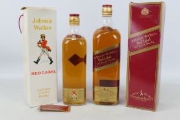 Two bottles of Johnnie Walker Red Label comprising one 1.