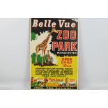 Manchester Interest - A Belle Vue Zoo Park Manchester advertising poster with depiction of giraffes