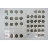 Silver Coins - Lot to include 12 silver content half crowns, 1 florin and 6 two shilling coins,