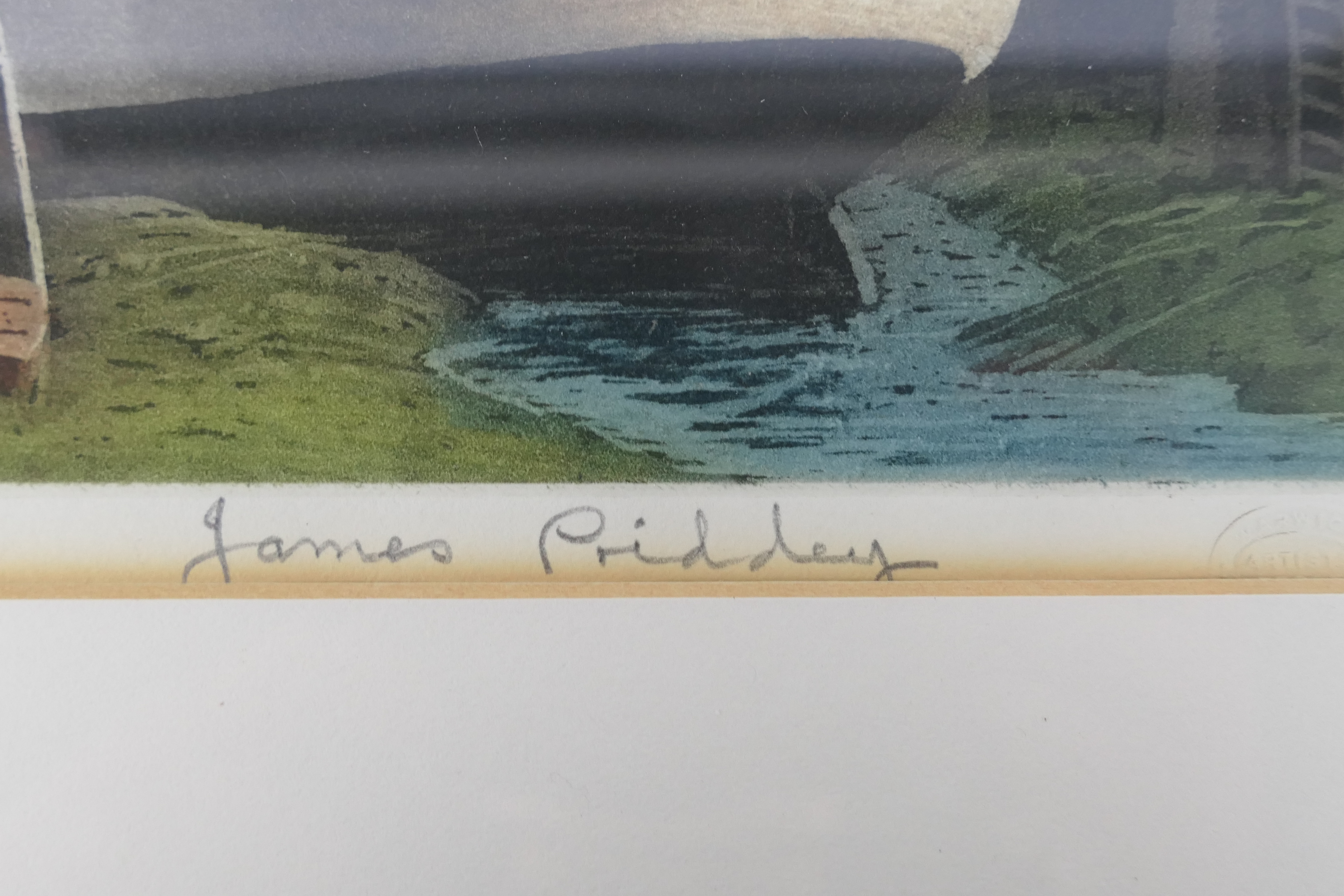Lot to include a framed watercolour landscape scene signed lower left by the artist Peter Wadsworth - Image 6 of 6