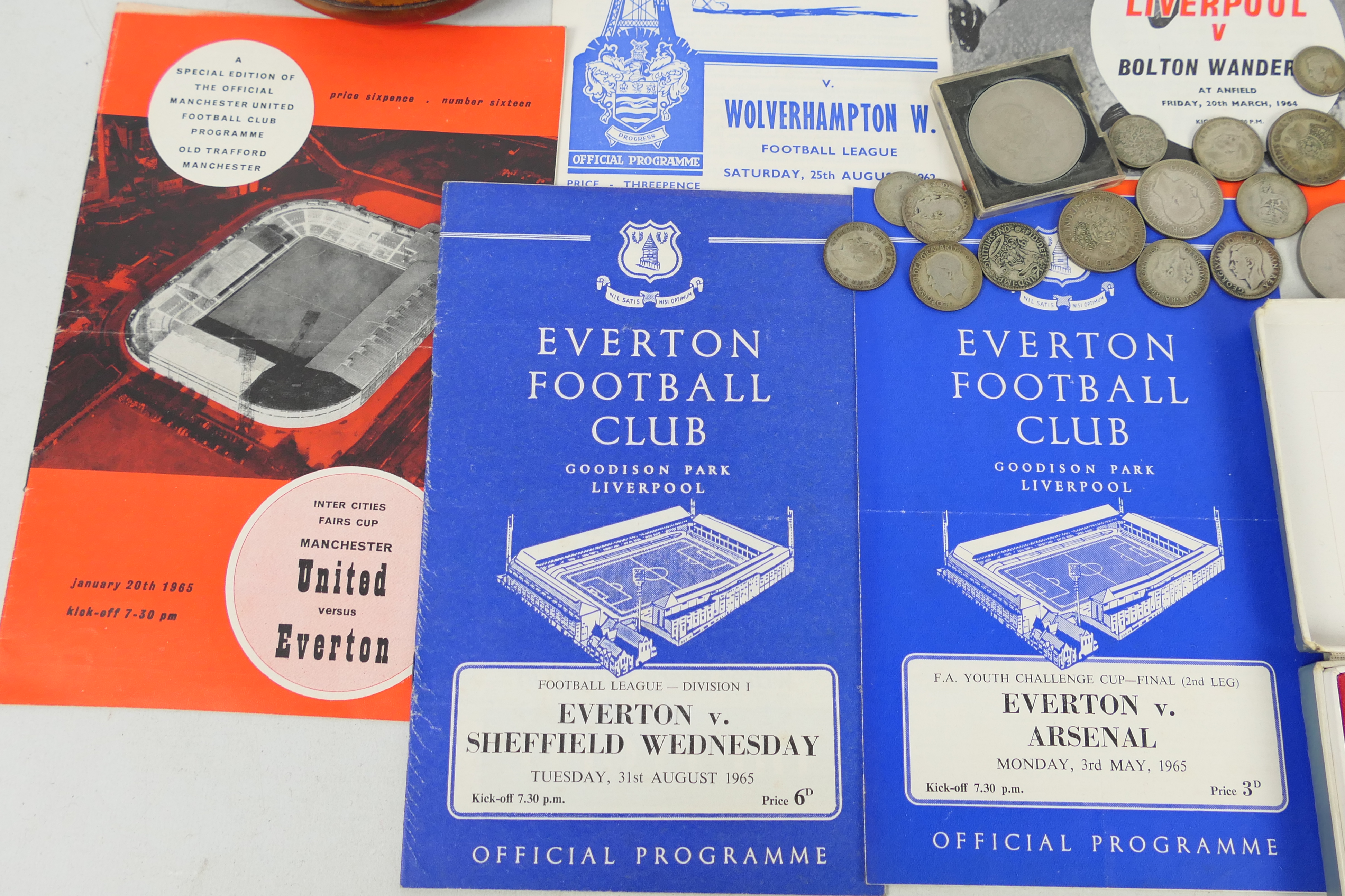 Lot to include football programmes, vintage powder compact, - Image 5 of 5