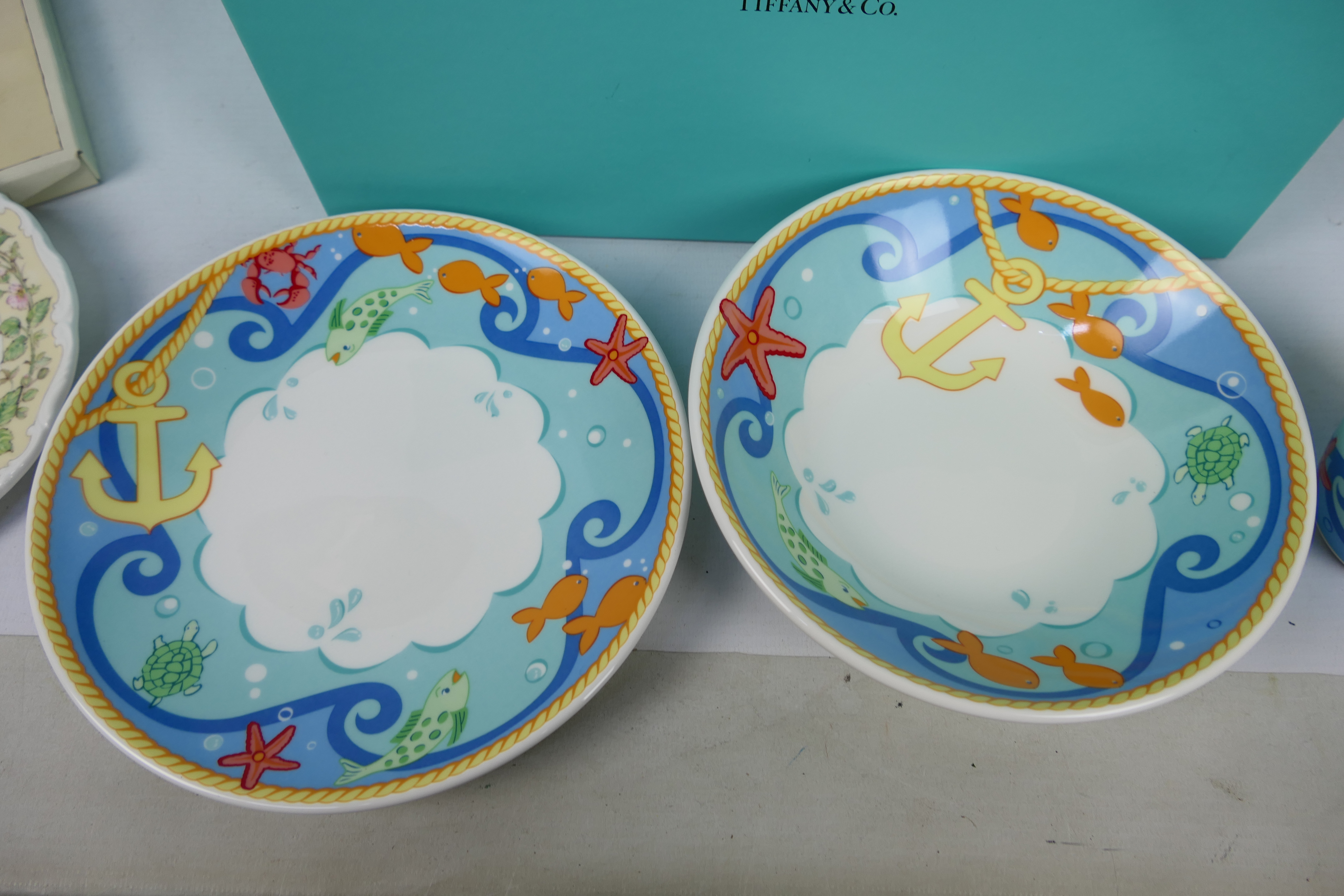 A Tiffany three piece breakfast set contained in original box and a boxed Royal Doulton Brambly - Image 2 of 7