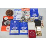 Lot to include football programmes, vintage powder compact,