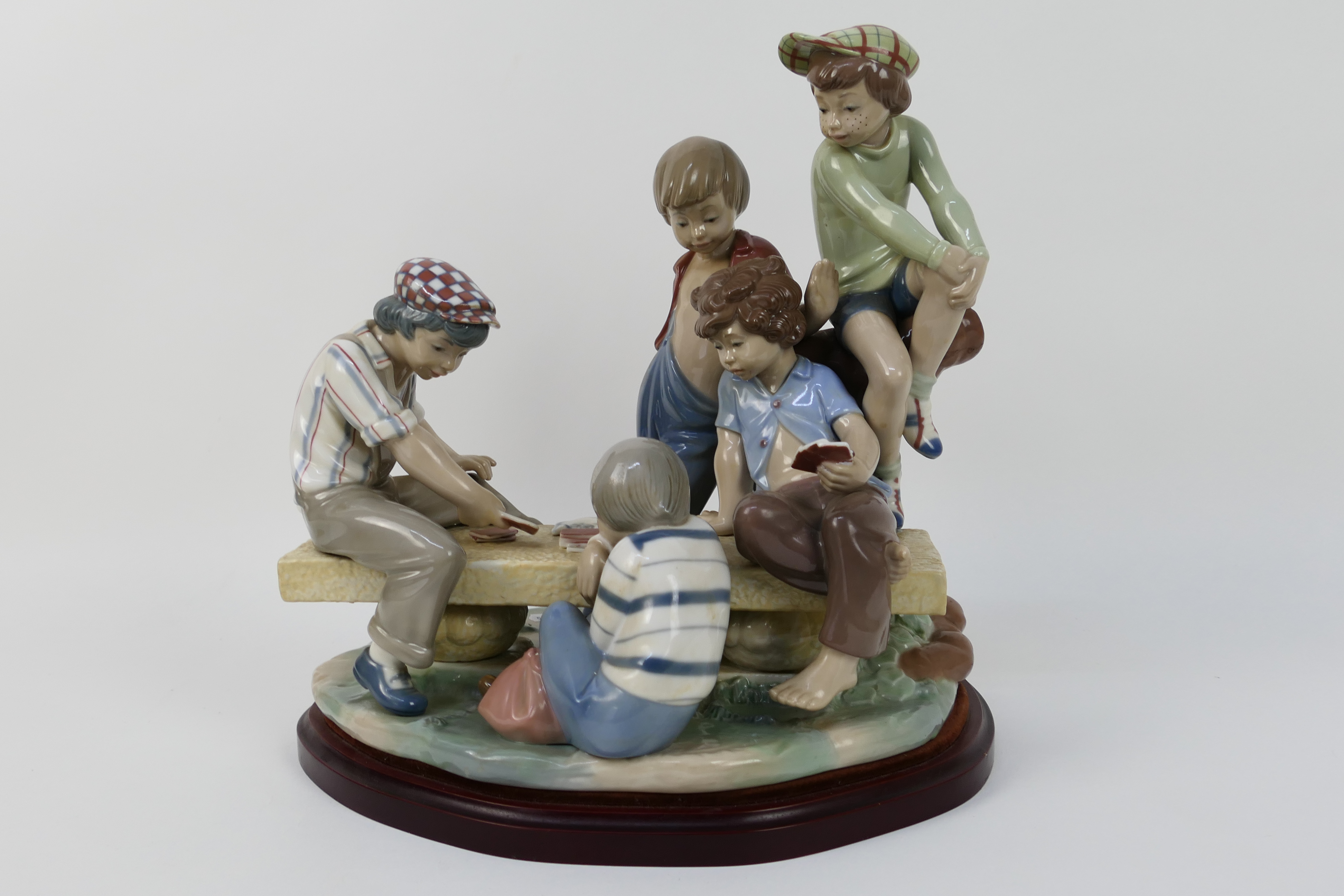 Nao by Lladro - a limited edition large and Impressive Porcelain Group Figure entitled Boys Playing