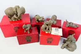 The Herd - 7 x mostly boxed 1991 The Herd' collectable elephants by Martha Carey - Lot includes a