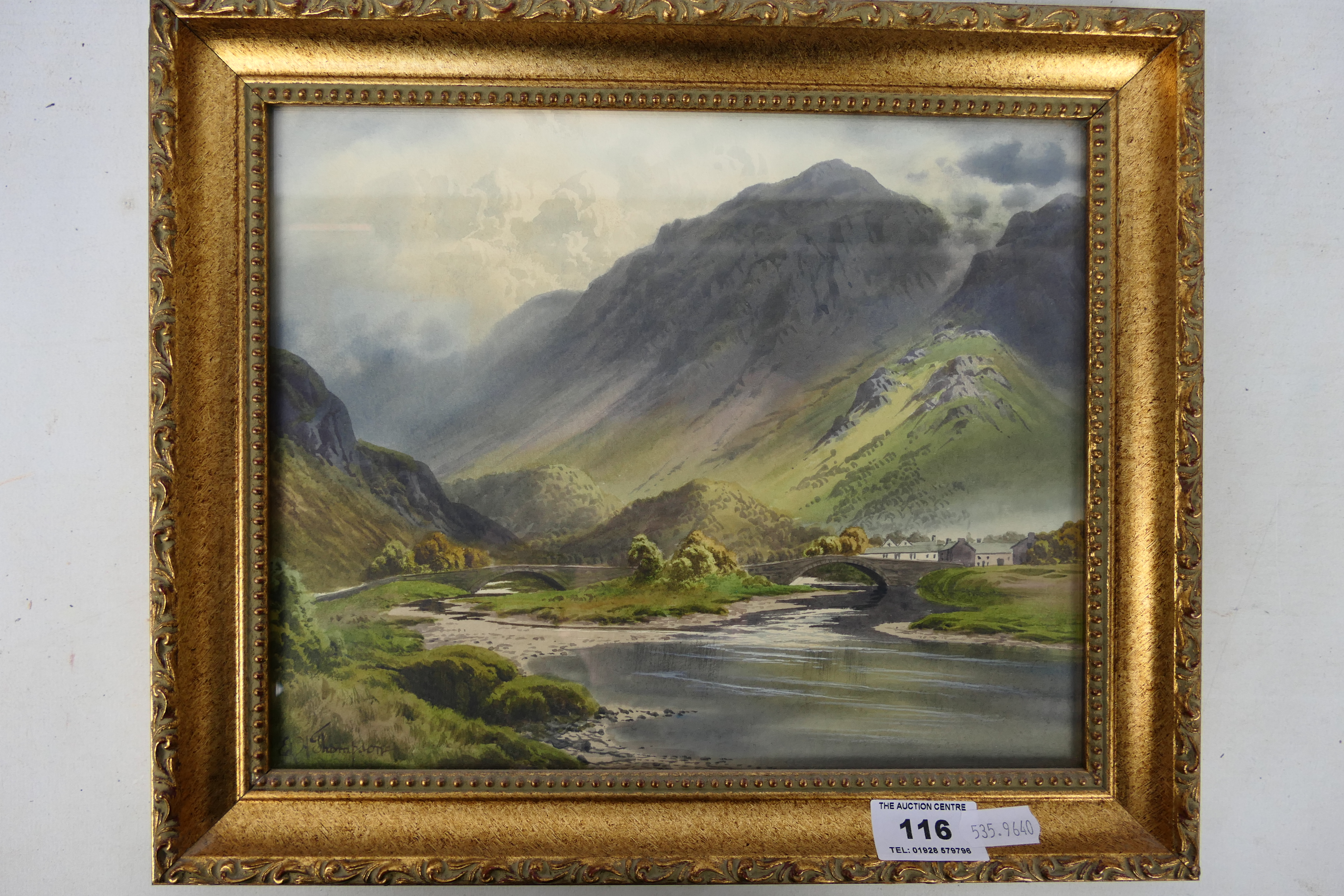 Edward Horace Thompson (1879-1949) - A lakeside watercolour landscape scene entitled