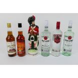 Spirits to include two 1 litre bottles of Bacardi white rum, a 1 litre bottle of Smirnoff vodka,