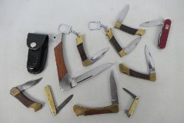 A collection of penknives / folding knives. This lot is not for sale to people under the age of 18.