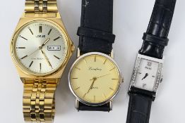 Three wrist watches to include Lorus, Hugo Boss and other.