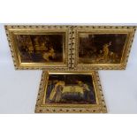 Three ornately framed crystoleums to include works after Marcus Stone, Hermann Vogler and similar,