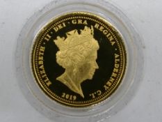 Quarter Sovereign - a Queen Elizabeth II 24 carat gold quarter Sovereign, 2019,