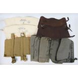 Militaria to include World War Two (WW2 / WWII) Home Guard leather gaiters, RAF canvas gaiters,