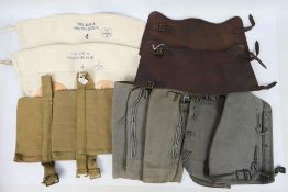 Militaria to include World War Two (WW2 / WWII) Home Guard leather gaiters, RAF canvas gaiters,