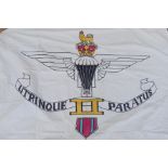 A vintage Parachute Regiment banner,