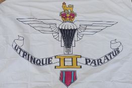 A vintage Parachute Regiment banner,