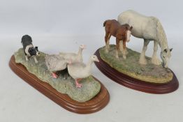 Border Fine Arts - Two animal groups comprising Wild Goose Chase and Shire Mare And Foal,