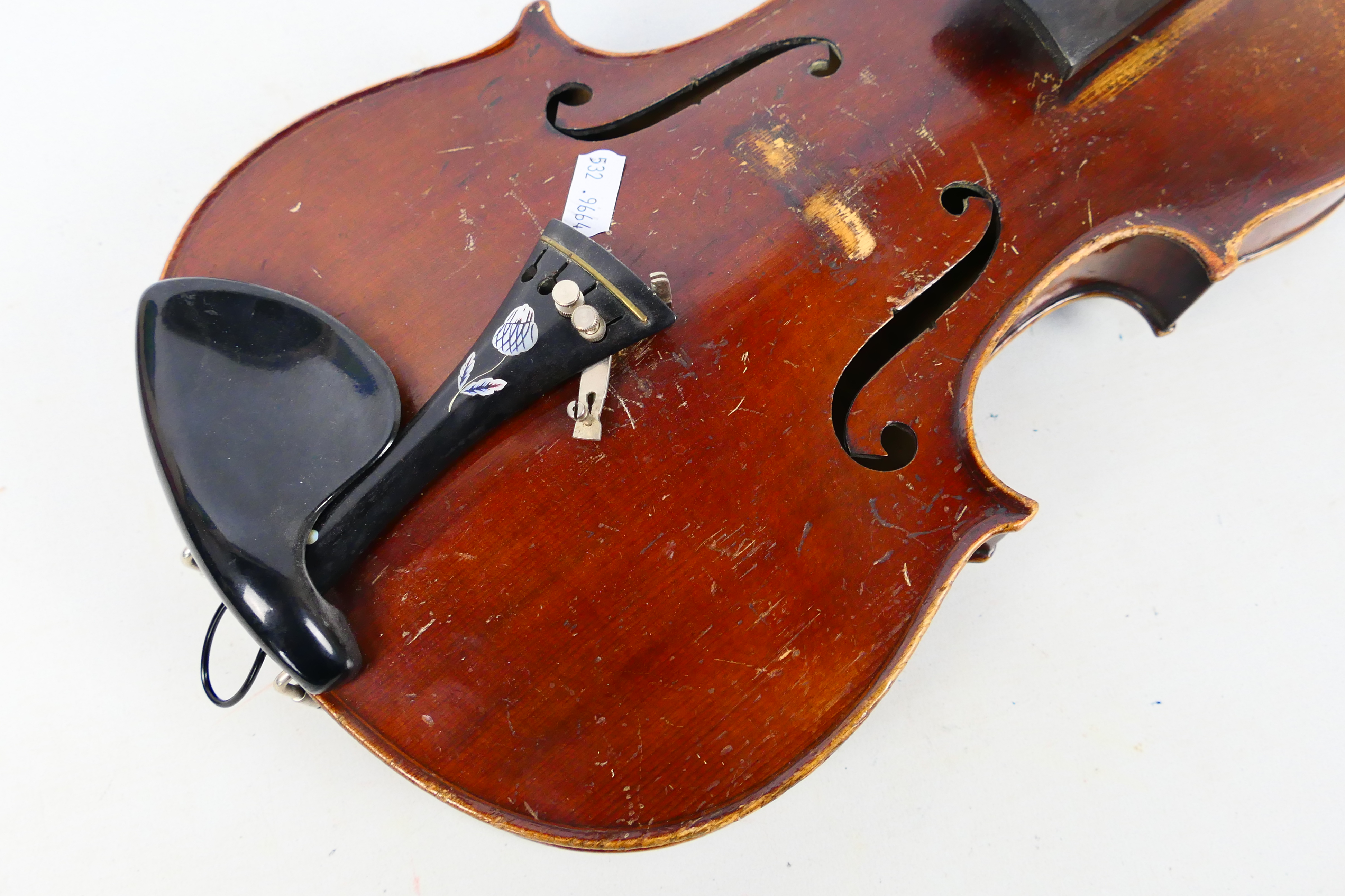 Violin, no label to the interior, 60 cm (l). - Image 2 of 11