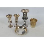 Silver Group - Five small pieces of silver to include dish vases and other,