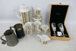 A mid-century Midwinter coffee service in the Sienna pattern comprising coffee pot,